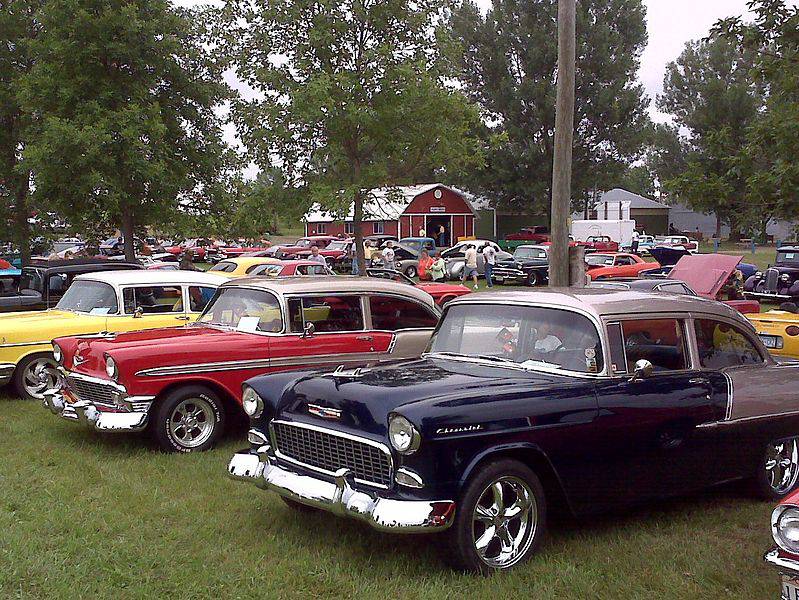 Classic cars Classic cars parked in a row at show